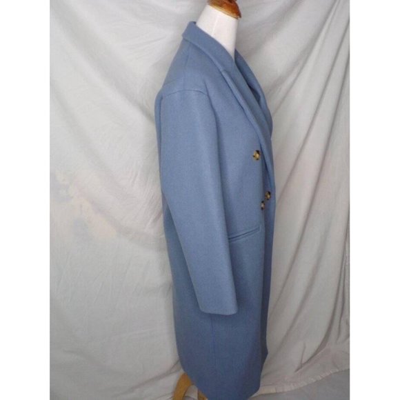 🆕 TOPSHOP Brooke Double Breasted Long Coat Blue 12 - Picture 7 of 10